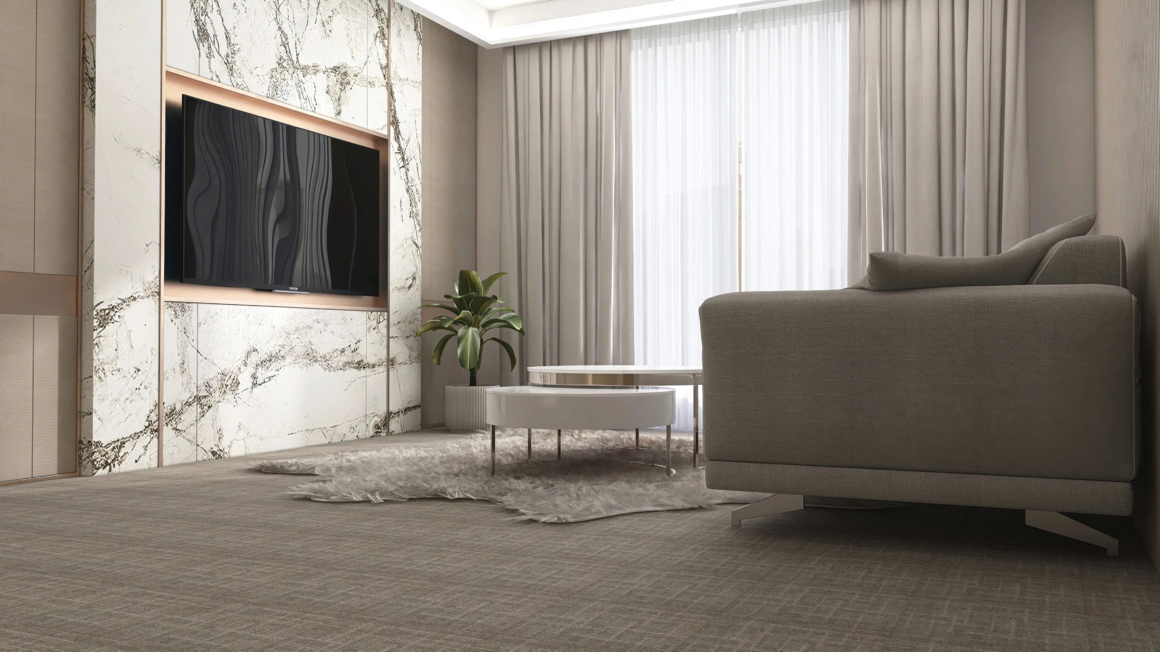 Refined living room suited for multi-generational estate living