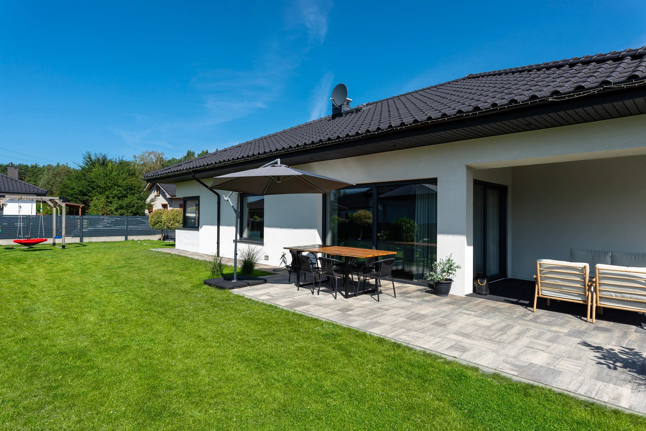 Luxury home with expansive backyard and patio