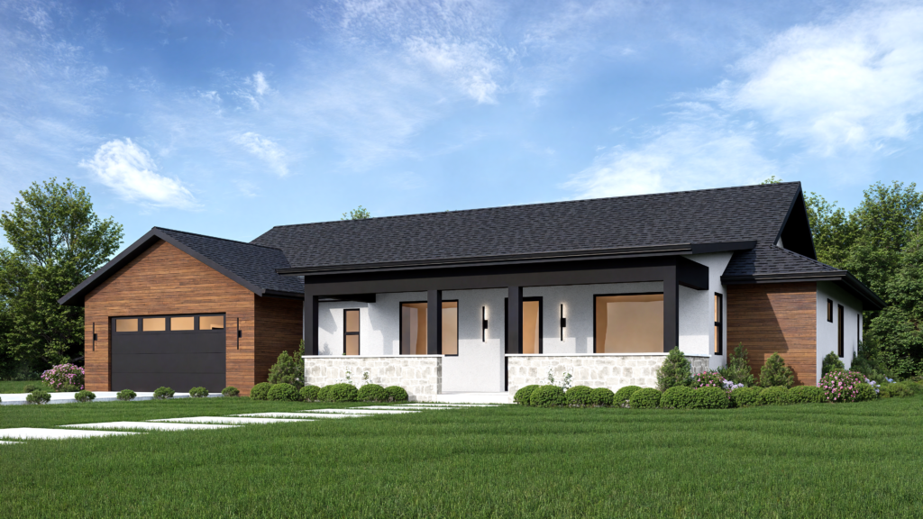 Plan Two exterior rendering at Brady Estates