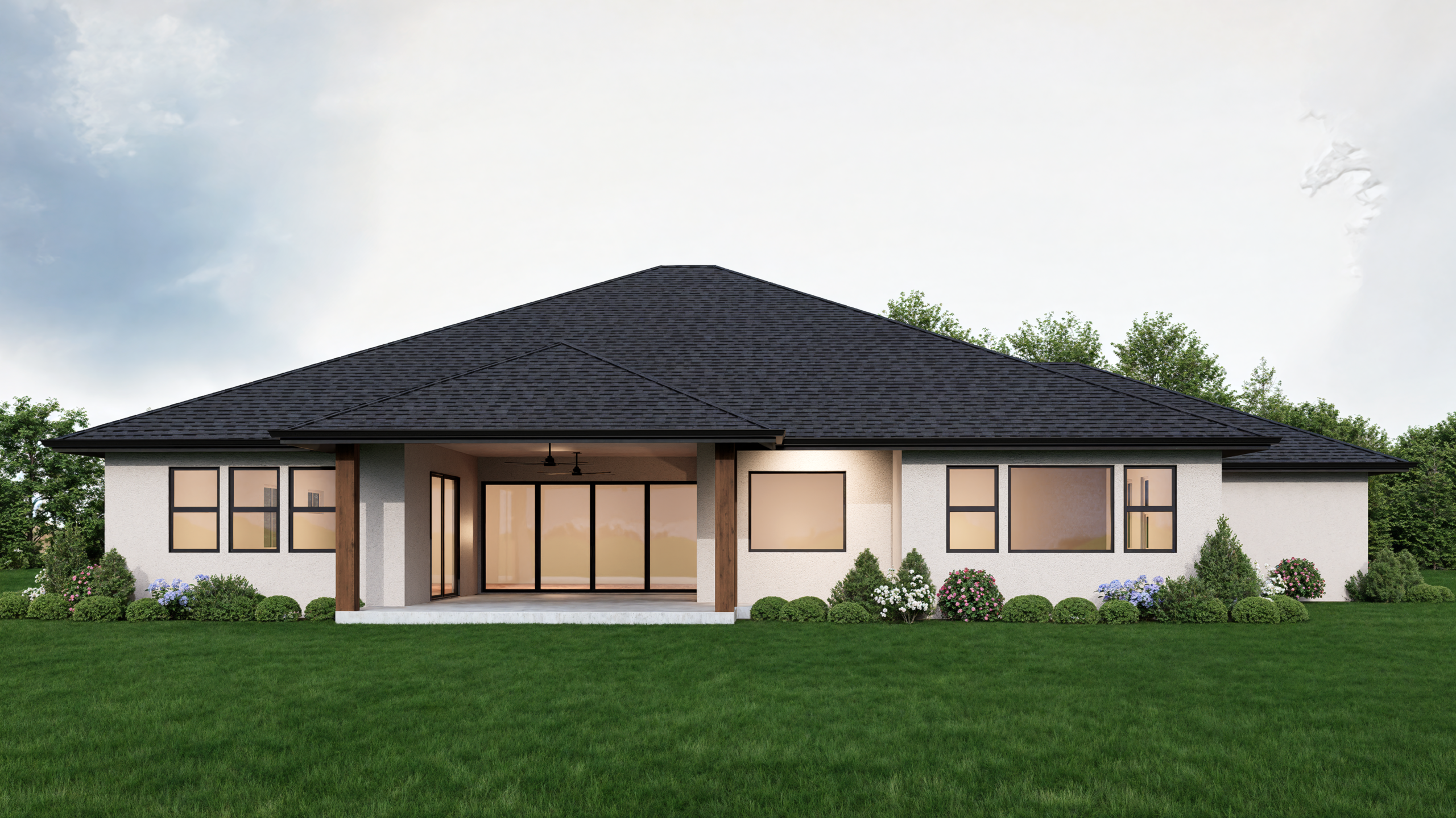 Plan Three elevation rendering at Brady Estates
